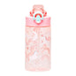 Water Bottle for School or Travel, 16Oz Durable Plastic Water Bottle with Straw, Handle, and Leak-Proof, Pop-Up Spout Cover (Fanciful Unicorn)
